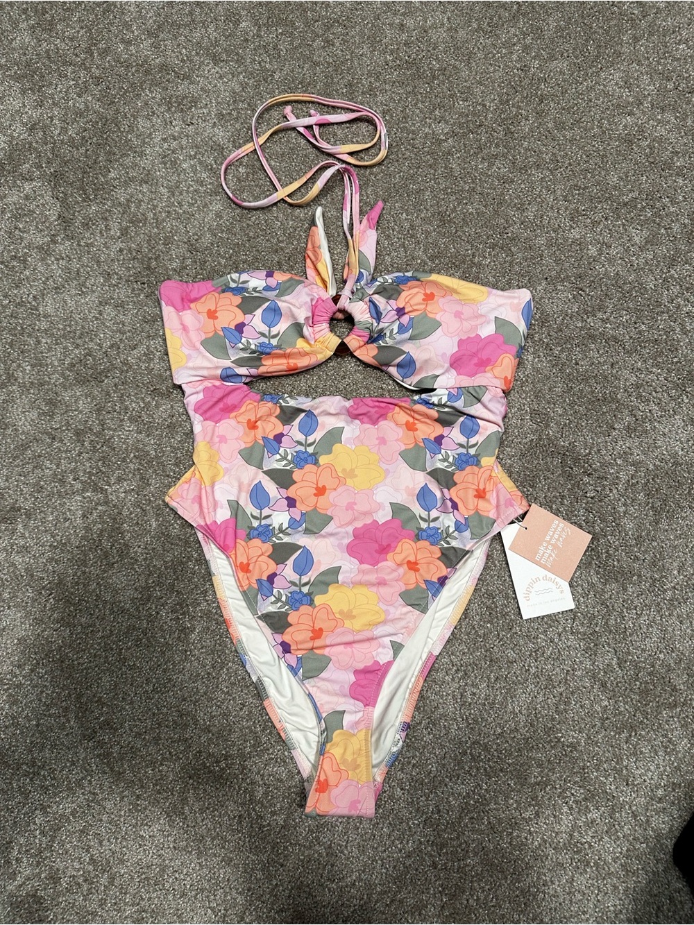 Dippin' Daisy's Floral One-Piece Swimsuit in Pink, Yellow, Orange - Picture 1 of 2